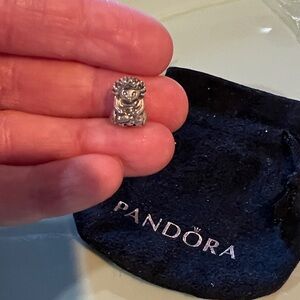 Authentic Pandora Silver Smiling Hedgehog Charm
